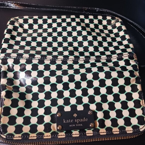 Kate Spade Dundee Drive Alec Flap Pocket Crossbody Bag Mint Polka Dot Purse - Picture 8 of 15